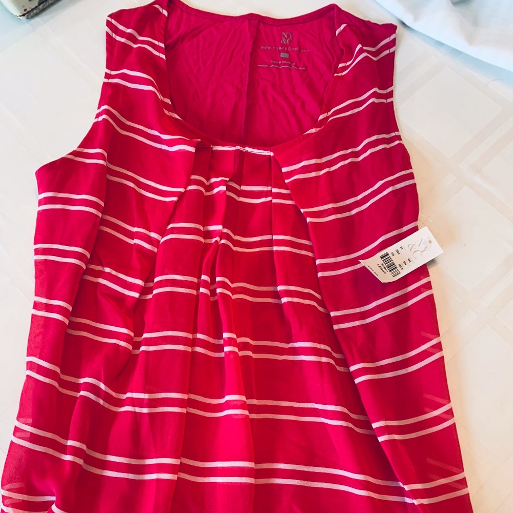 NY & Co Mixed Material Tank/Blouse